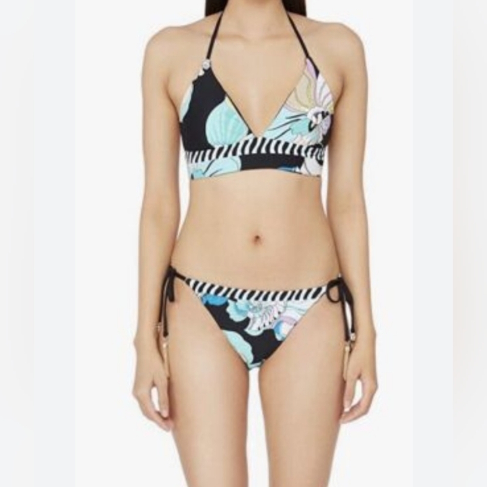 Trina Turk reversible haltertop side tie bikini 10